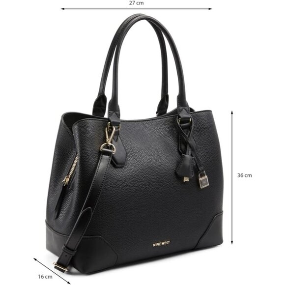 Lightweight Brooklyn Jet Set Carryall - Stylish Black Tote with Secure Closure - Picture 4 of 4
